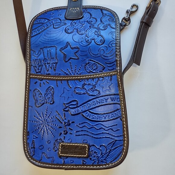 Dooney & Bourke x Disney Sketch Embossed Leather Crossbody Handbag Blue/Brown - Picture 6 of 14